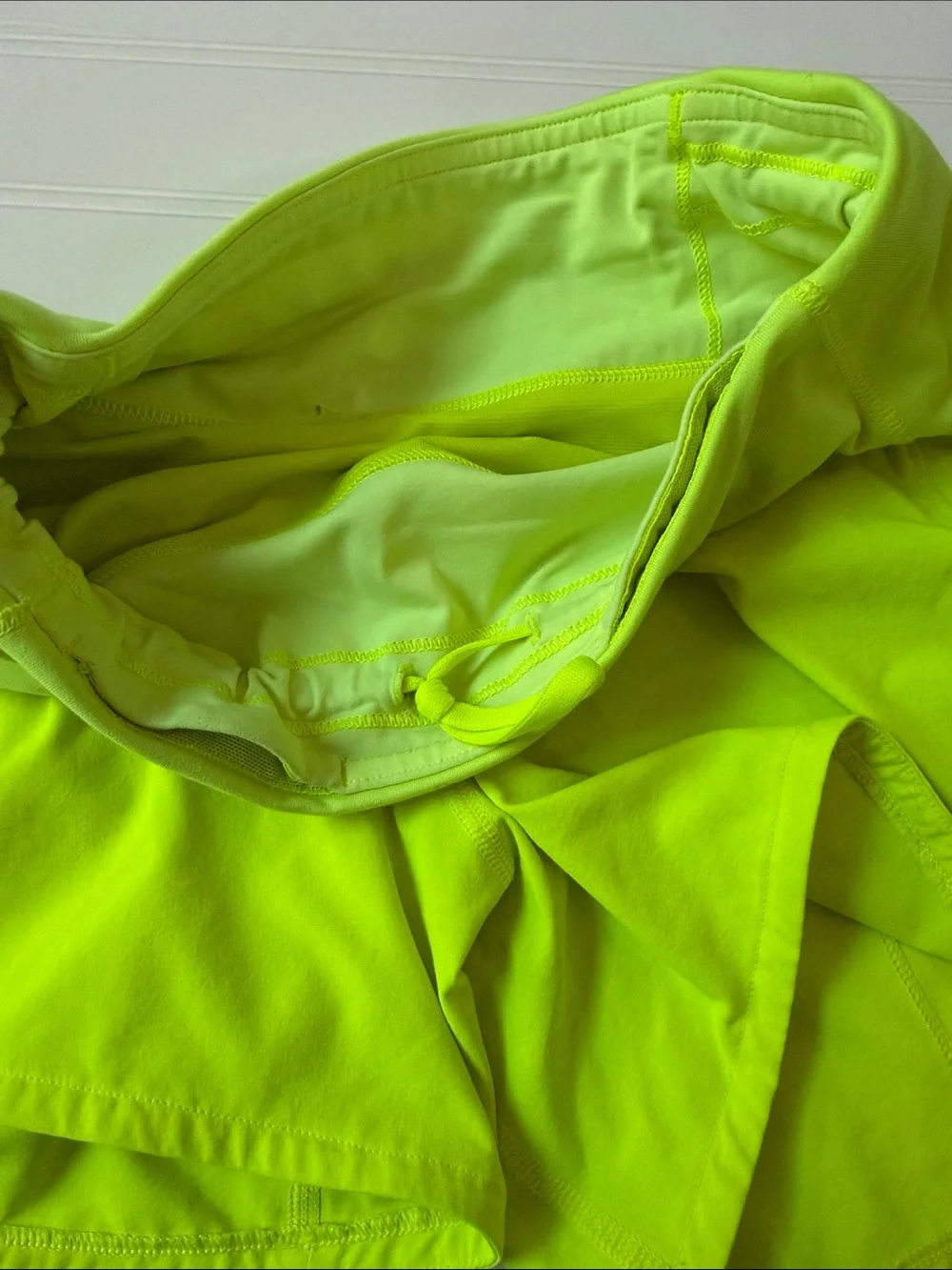 (006)lululemon athletica Neon Yellow High-Waist Athletic Shorts